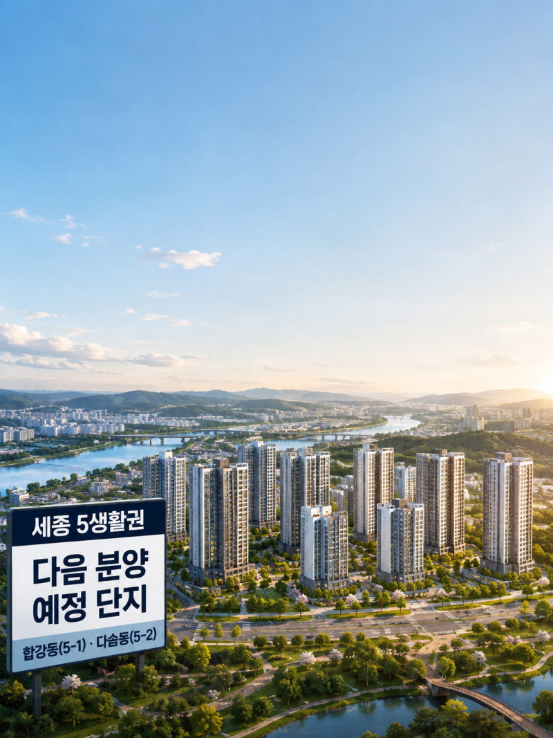 세종 다음 분양 단지 어디, 합강동 다솜동 하반기 청약 일정 총정리