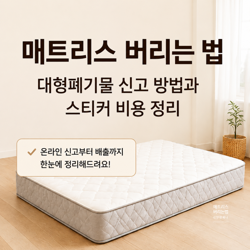 매트리스 버리는 법 대형폐기물 신고 방법과 스티커 비용 정리