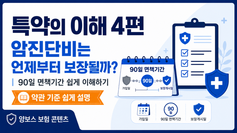 암진단비는 언제부터 보장될까? 90일 면책기간 쉽게 이해하기