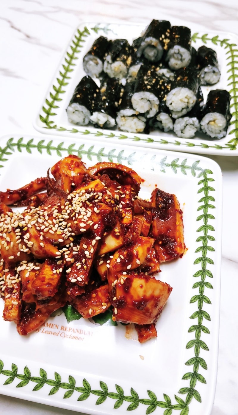 충무김밥 만들기, 오징어무침레시피