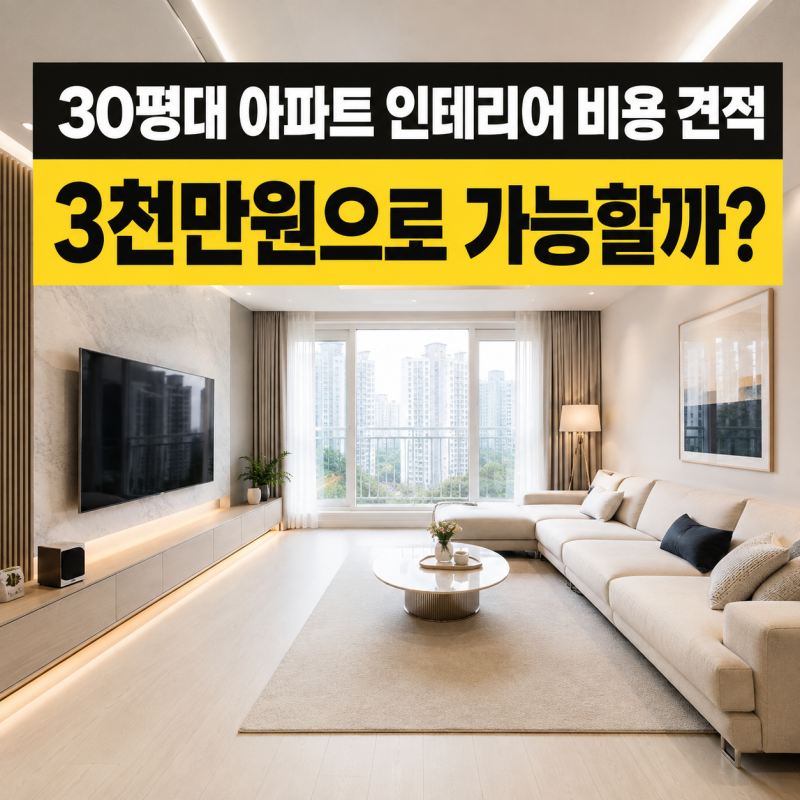 30평대 아파트 인테리어 비용 견적, 3천만원이면 충분할 줄 알았는데