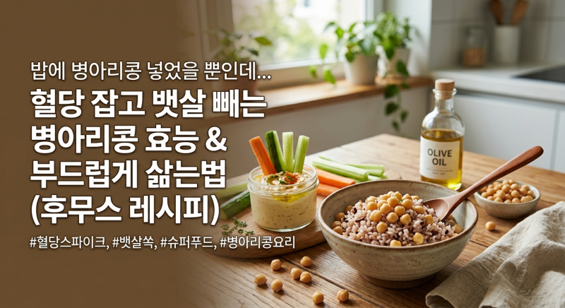 밥에 병아리콩 넣었을 뿐인데... 혈당 잡고 뱃살 빼는 병아리콩 효능 & 부드럽게 삶는법 (후무....