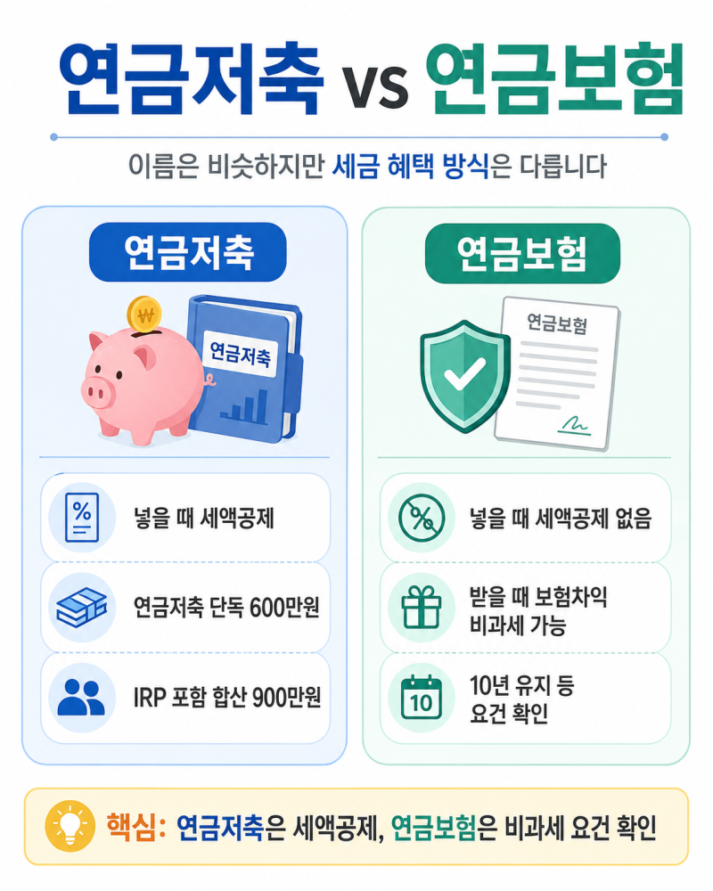 연금저축 vs 연금보험, 이름은 비슷한데 완전 달라요