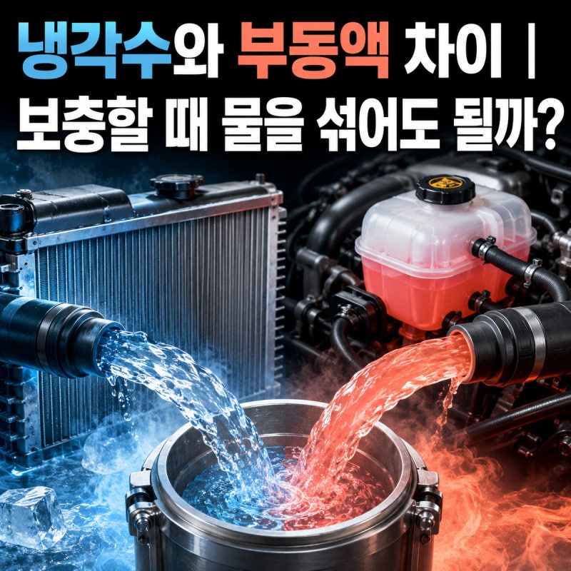 냉각수와 부동액 차이｜보충할 때 물을 섞어도 될까?