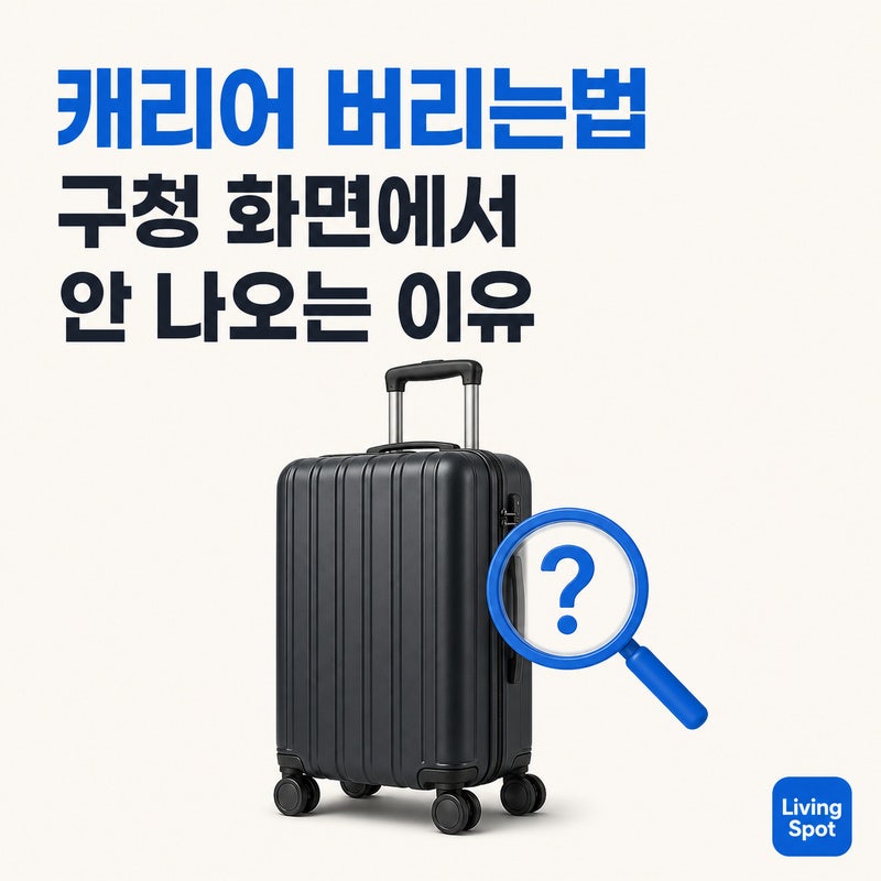 캐리어 버리는법 — 구청 신청 화면에서 못 찾으셨다면 이유가 있습니다