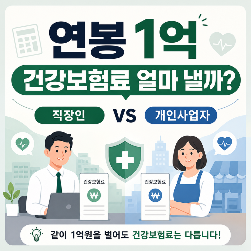 연봉 1억이면 건강보험료 얼마 낼까? 직장인 VS 개인사업자 직접 계산해보니