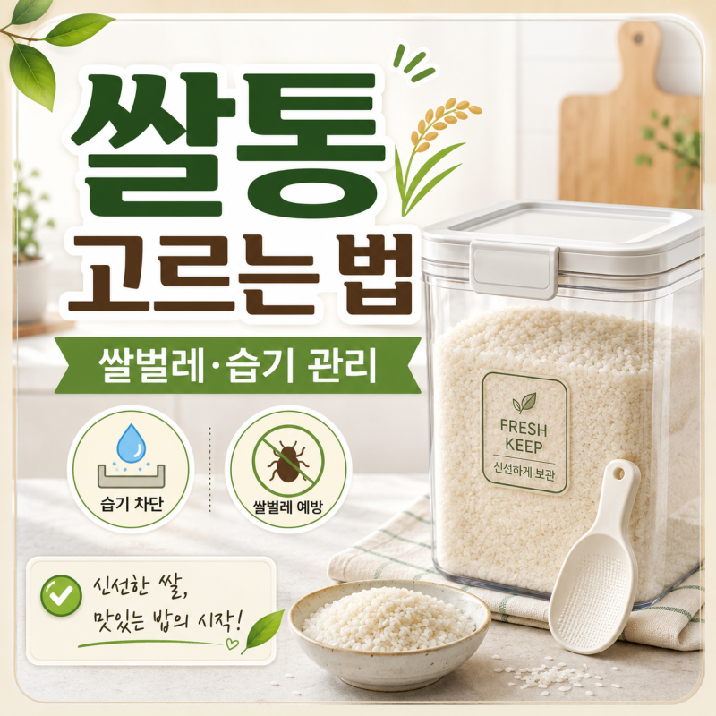 쌀통은 어떻게 골라야 할까? 쌀벌레와 습기 줄이는 올바른 보관 방법