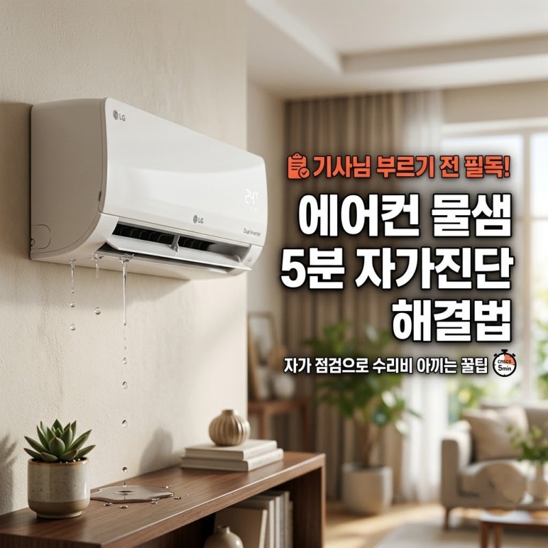 여름철 벽걸이 천장형 시스템 에어컨 물떨어짐 셀프 점검