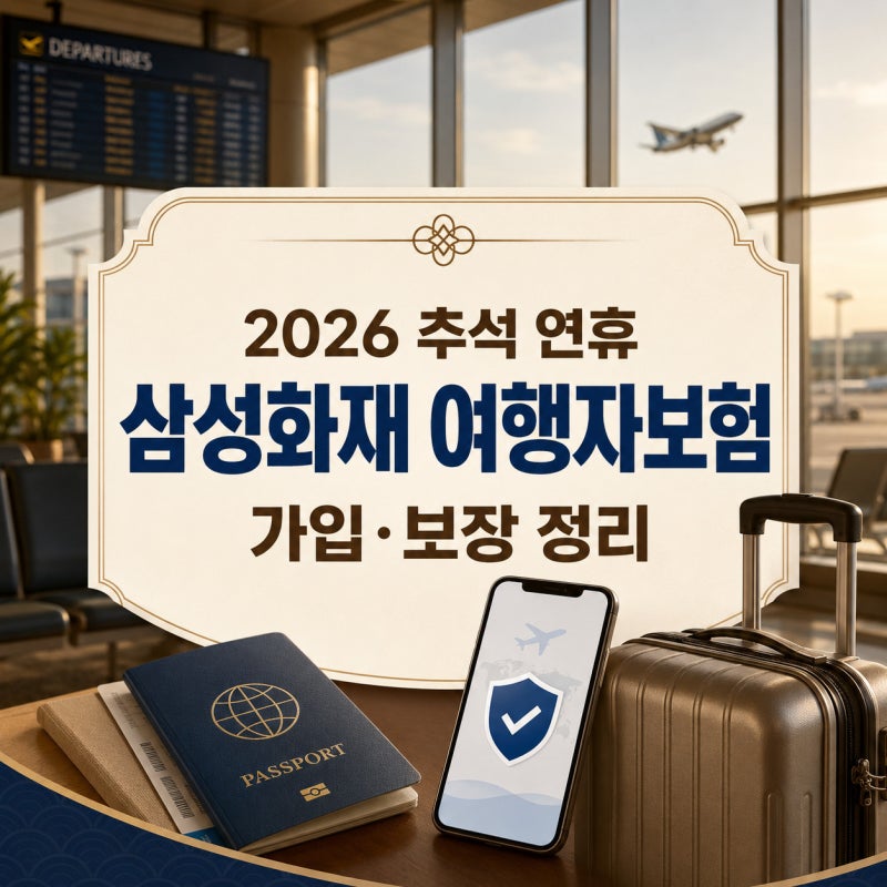 2026 추석 연휴 해외여행, 삼성화재 여행자보험 가입 방법과 보장 항목