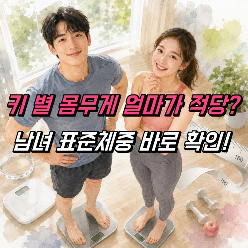 남자 여자 평균 키 몸무게 계산기, 적정 표준 키별몸무게
