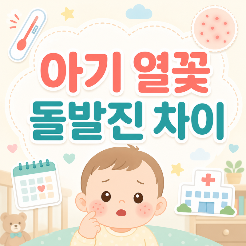 아기 열꽃 증상과 돌발진 차이, 병원 가야 할 때