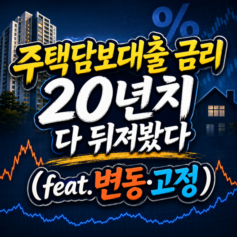 주택담보대출 금리 20년치 다 뒤져봤다 (feat.변동·고정)