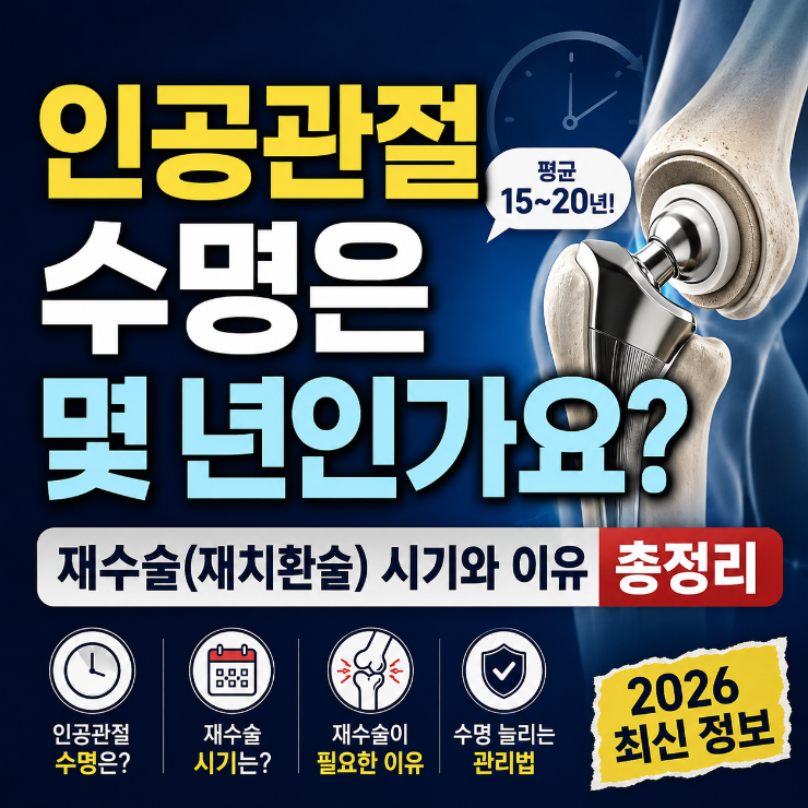인공관절 수명은 몇 년인가요? 재수술(재치환술) 시기와 이유 총정리 (2026)