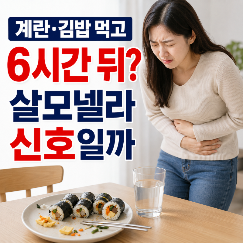 살모넬라 식중독 증상 잠복기, 계란 김밥 먹고 6시간 뒤라면?