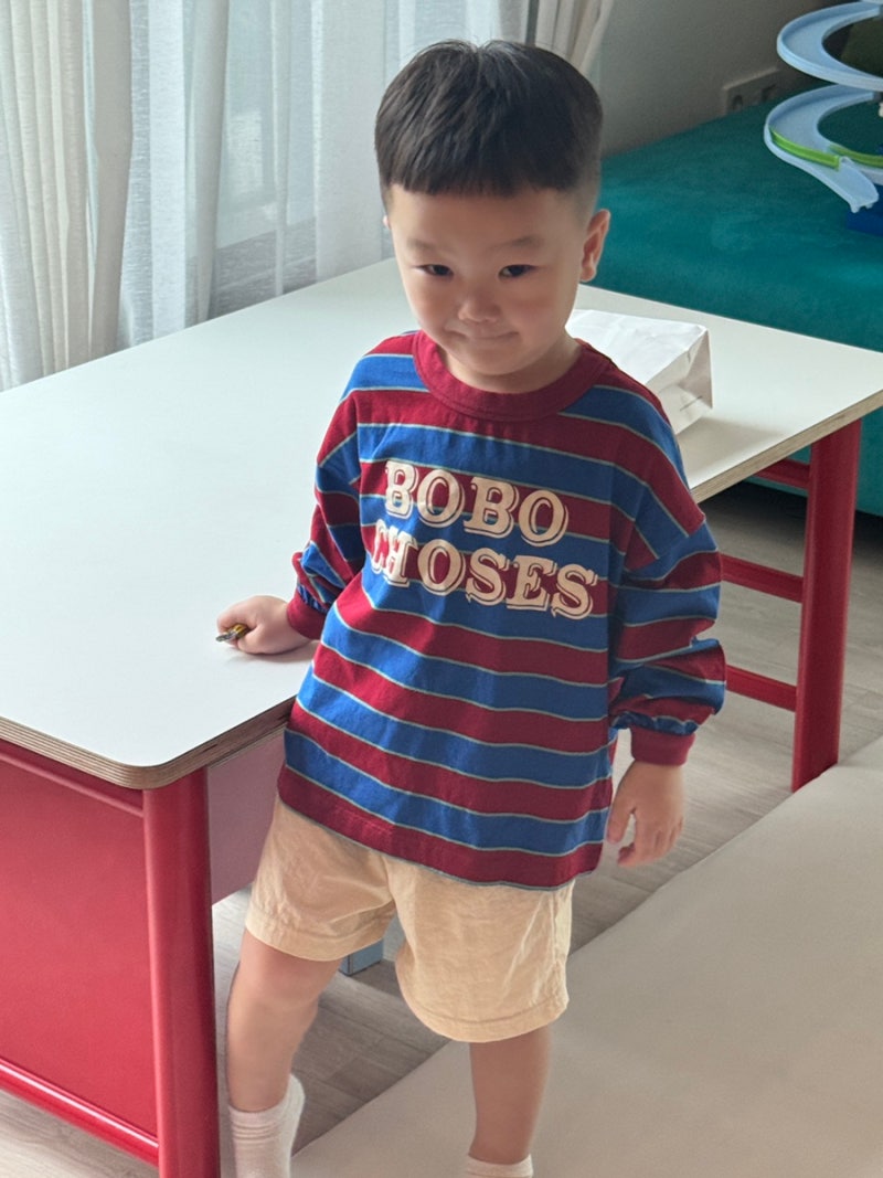 보보쇼즈 26fw 스트라이프 브랜디드 4-5y 4살아들 사이즈후기