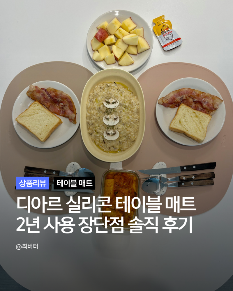 디아르 실리콘 테이블매트 장단점 2년 사용 솔직 후기 다이소 식탁 매트 비교