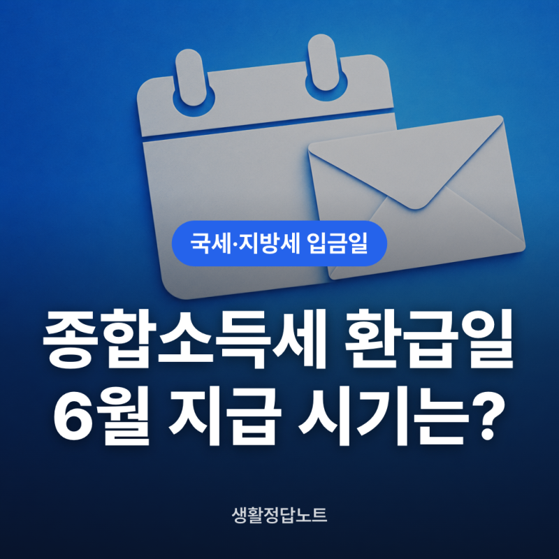 종합소득세 환급일 6월 지급 시기와 조회 방법