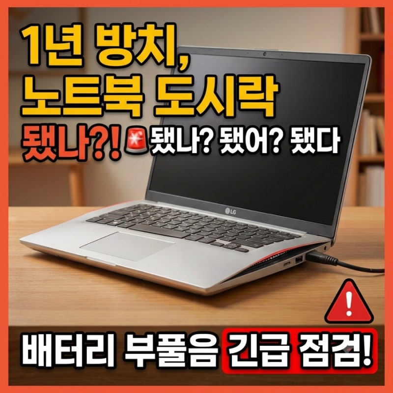 충전기 뽑으면 바로 꺼지는 노트북, 배터리 교체 타임인지 확인하자!
