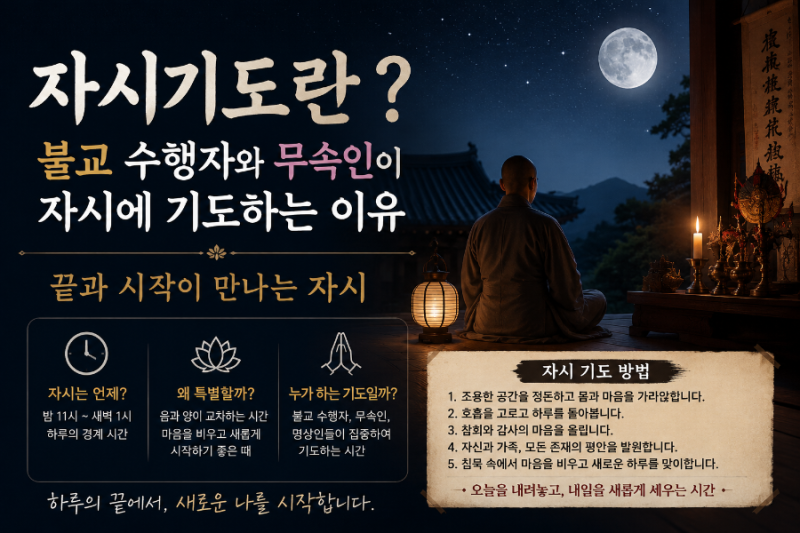자시기도란? 불교 수행자와 무속인이 자시에 기도하는 이유. 끝과 시작이 만나는 자시 기도 ....