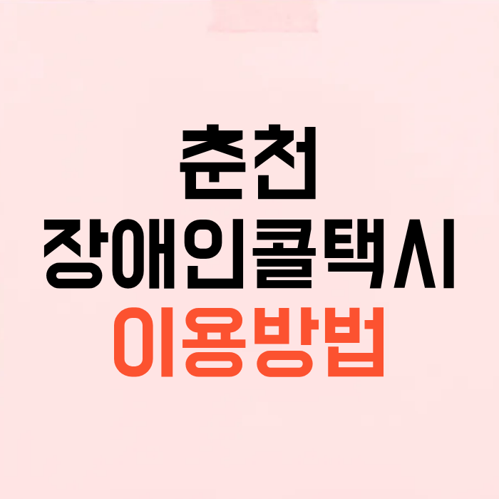 춘천 장애인콜택시 예약 이용방법 봄내콜 부르는법 휠체어 요금