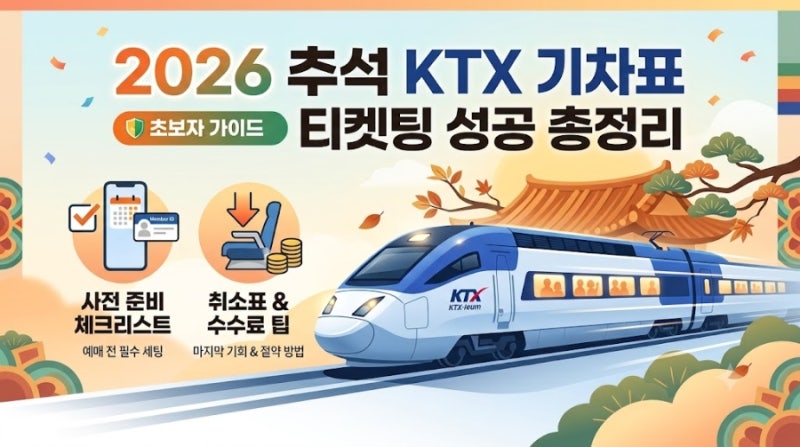 2026 추석 KTX 기차표 티켓팅 성공 전략! 사전 준비부터 취소표·수수료까지 총정리
