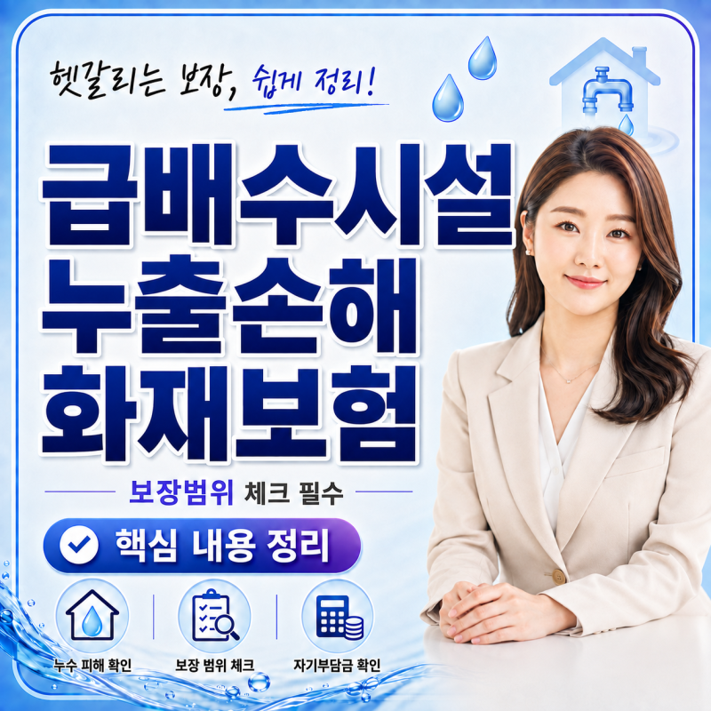 급배수시설누출손해 화재보험 제대로 보는 법, 누수 사고 보장 핵심 정리