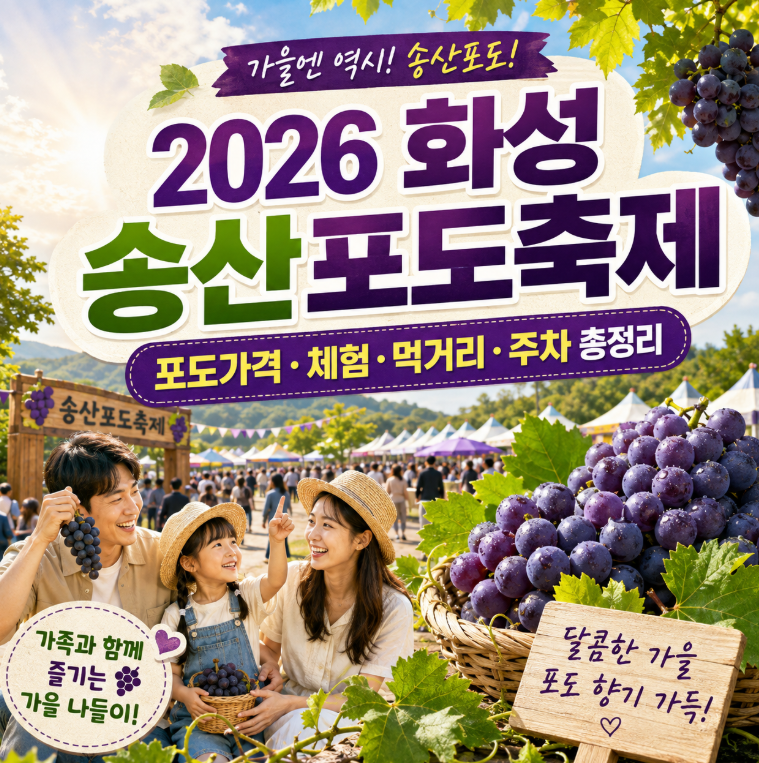 2026 화성 송산포도축제, 포도가격·체험·먹거리·주차 총정리