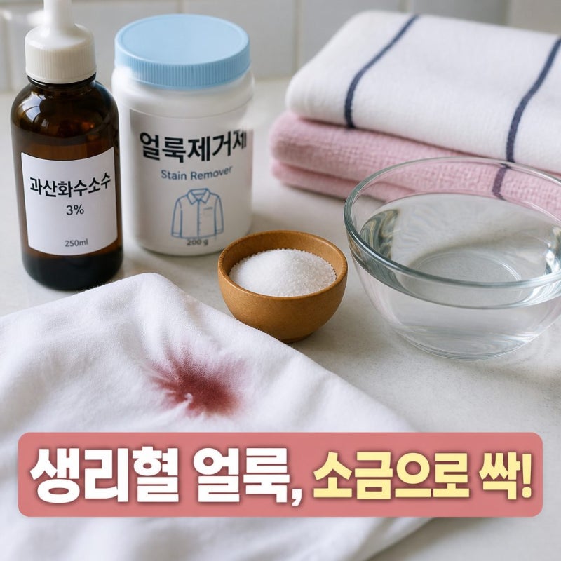 생리혈 지우기 옷얼룩지우는법 소금 하나로 말끔하게 지우기 +세제 추천