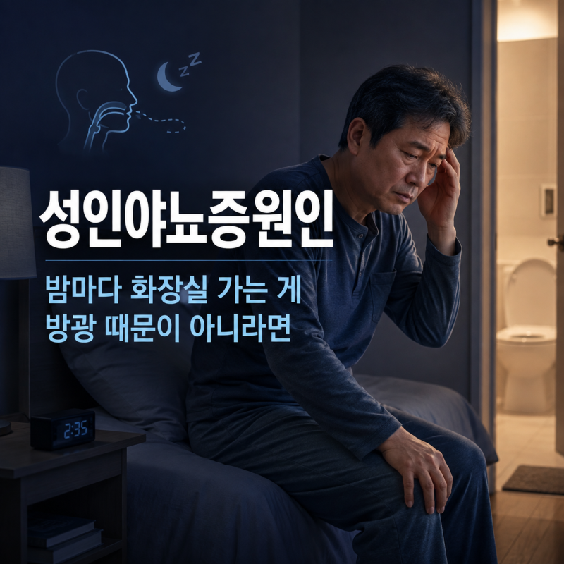 성인야뇨증원인, 밤마다 화장실 가는 게 방광 때문이 아니라면
