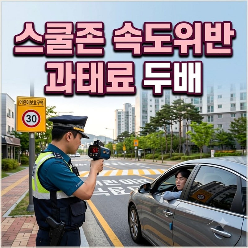 스쿨존 어린이보호구역 속도위반 과태료와 벌점 기준 개학철 가중 처벌 시간 꼼꼼히 체크
