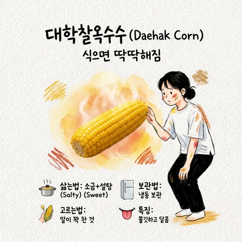 식으면 딱딱해져서 못 먹는 대학찰옥수수 삶는법과 보관법 지나 특징 제철 고르는법