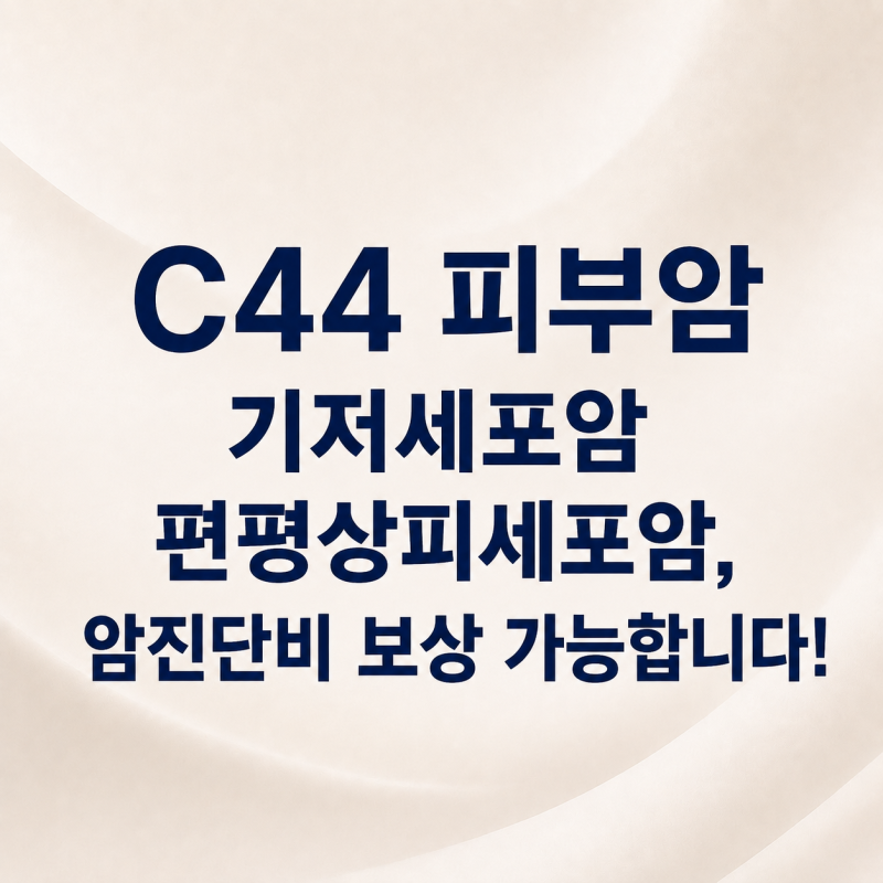 C44 피부암 기저세포암 편평상피세포암, 암진단비 보상 가능합니다!