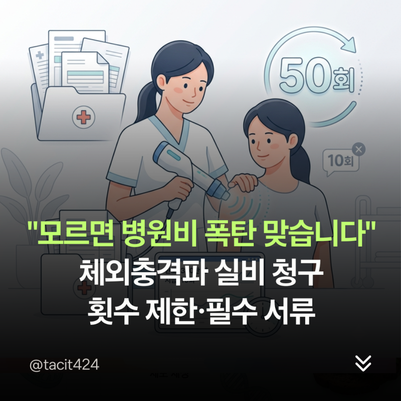 체외충격파 실비 청구·횟수 제한·필수 서류, "모르면 병원비 폭탄 맞습니다"