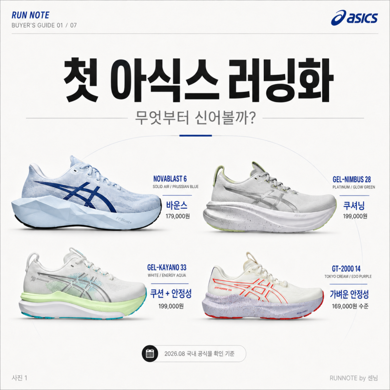 아식스 입문용 러닝화 추천｜처음 달리는 러너를 위한 선택