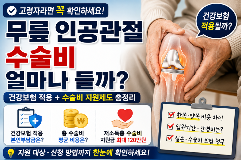 무릎 인공관절 수술비 얼마나 들까? 건강보험·지원금까지 총정리