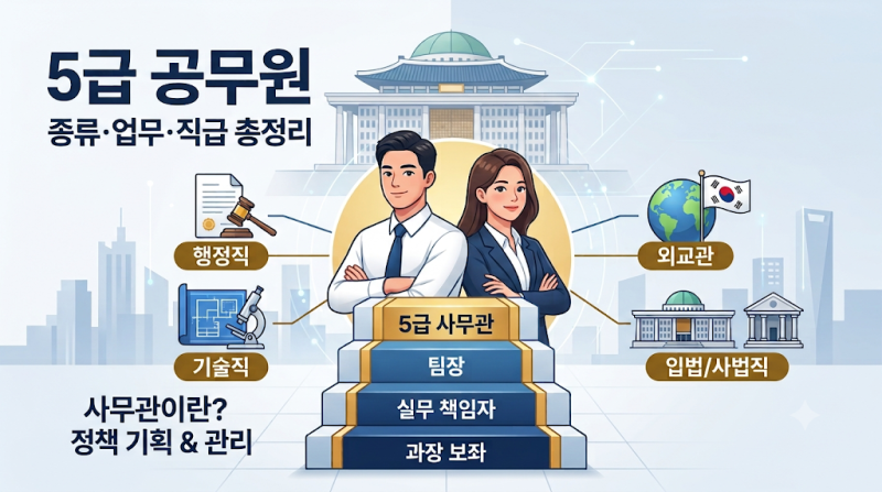 [공무원의 꽃] 5급 공무원 사무관: 종류/직급/하는 일/채용경로 총정리!!!