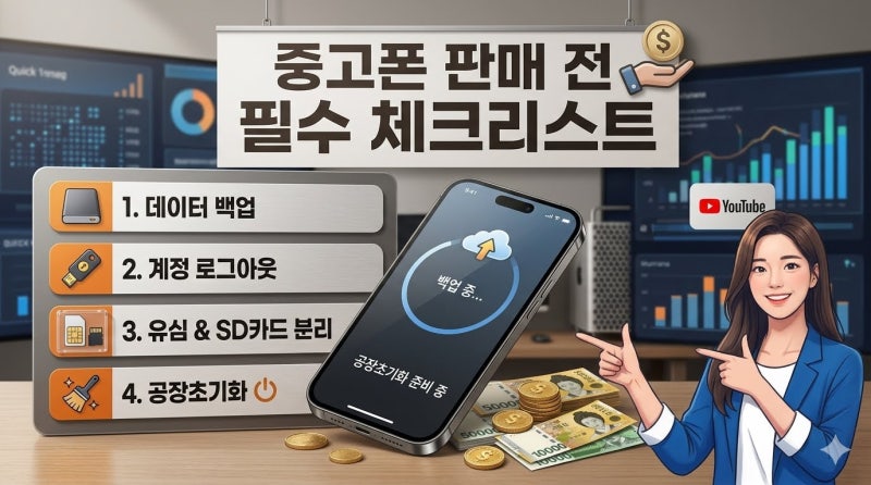 중고폰 판매 전 필수 체크리스트! 개인정보 완전 삭제 공장초기화 방법 및 주의사항