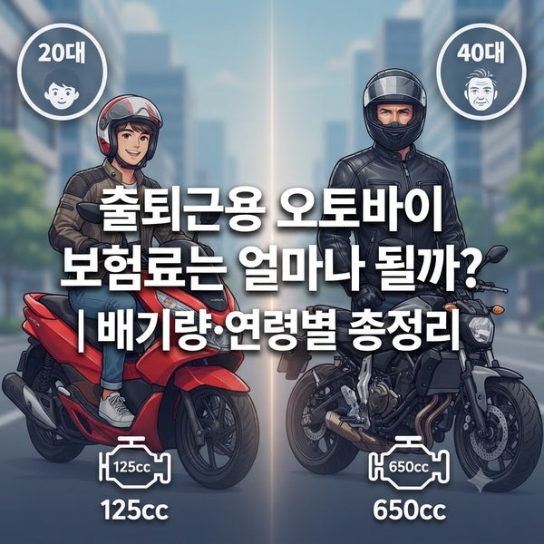 출퇴근용 오토바이 보험료는 얼마나 될까?｜배기량·연령별 총정리