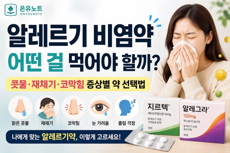 알레르기 비염약 어떤 걸 먹어야 할까?｜콧물·재채기·코막힘 증상별 약 선택법