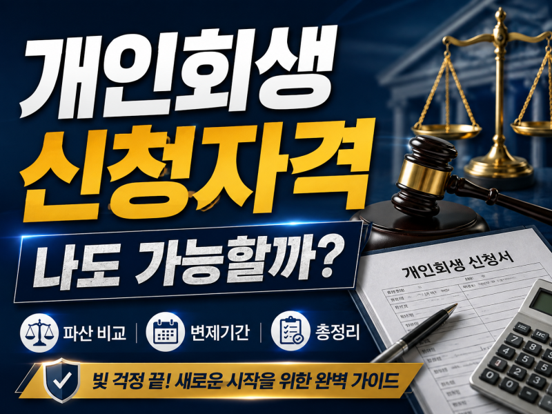 개인회생 완벽 가이드 | 신청자격, 파산, 변제기간 단축, 회생자 대출
