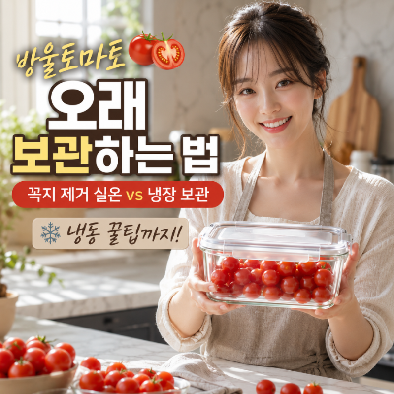 방울토마토 오래 보관하는 방법: 꼭지 제거 실온 vs 냉장 보관 및 냉동 꿀팁