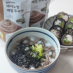 칼로리 낮은 두부면요리 마이노멀 메밀 두부면 활용한 메밀김밥 메밀소바 만들기