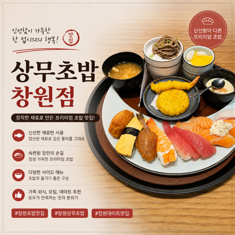 창원 상남동 초밥 맛집 상무초밥 가성비 점심특선 내돈내산 후기