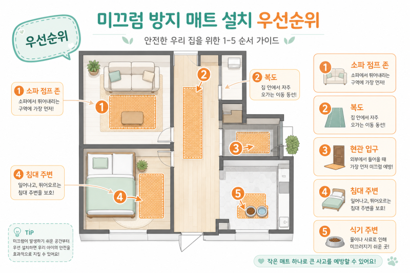 강아지 실내 미끄럼 방지, 관절·슬개골용 매트 세팅 방법