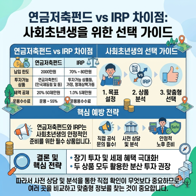 연금저축펀드 vs IRP 차이점, 사회초년생이라면 무엇부터 시작할까?