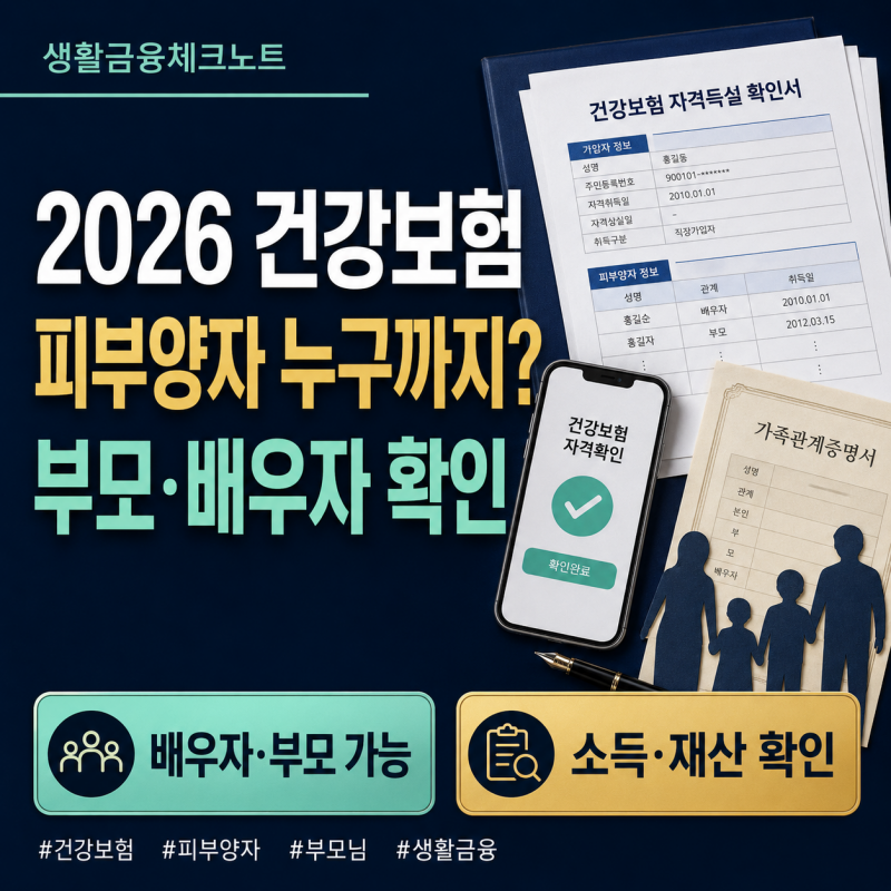 2026 건강보험 피부양자 자격 총정리, 부모·배우자 누구까지 등록할 수 있을까?