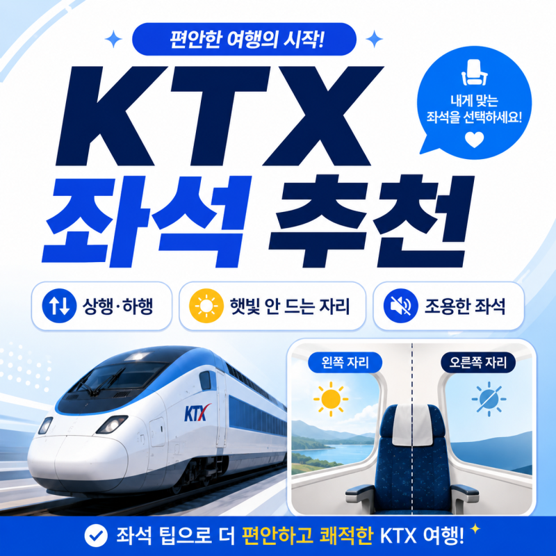 KTX 좌석 추천｜상행·하행부터 햇빛 안 드는 자리까지 총정리