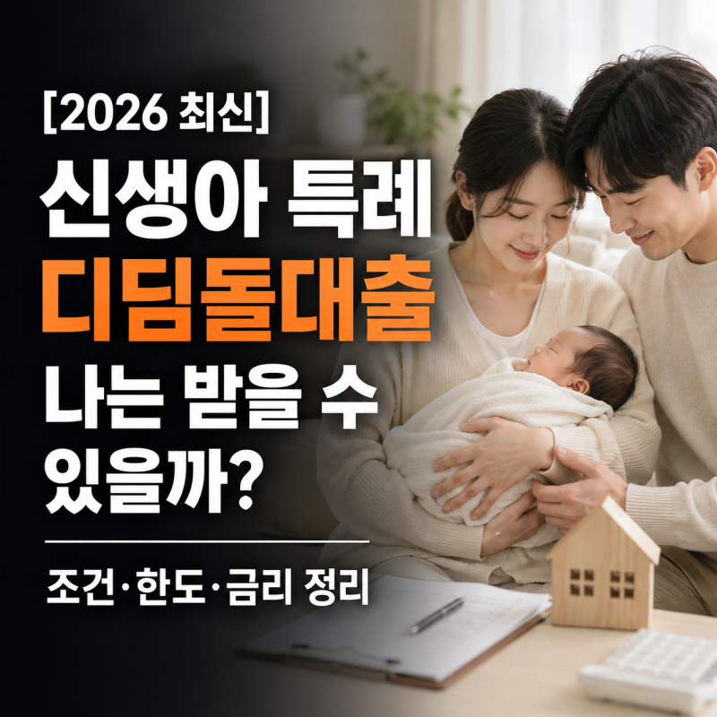 [2026 최신] 신생아 특례 디딤돌대출, 나는 받을 수 있을까? 조건·한도·금리 정리