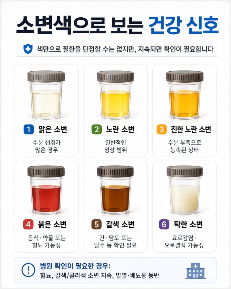 소변색으로 건강상태 알 수 있을까? 노란색·붉은색·갈색·거품뇨 정리