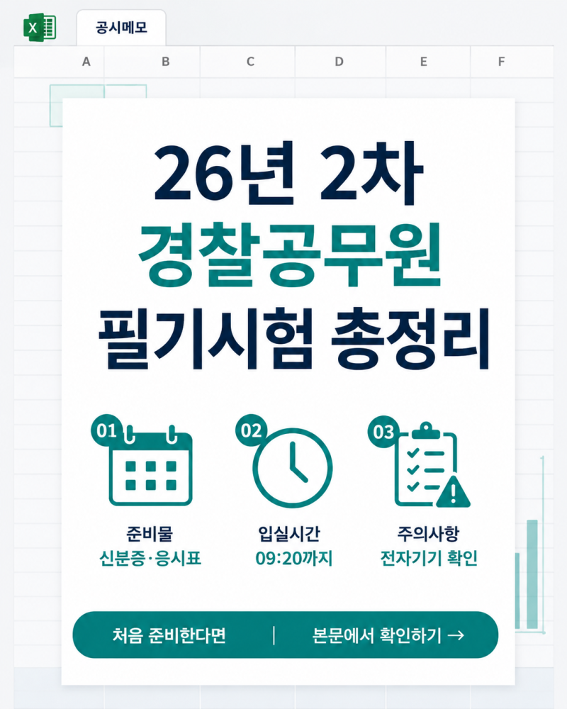 2026년 2차 경찰공무원 필기시험 준비물·입실시간·주의사항 총정리
